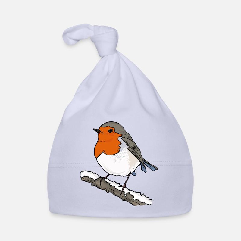 Robin sur la branche Bonnet bio Bébé