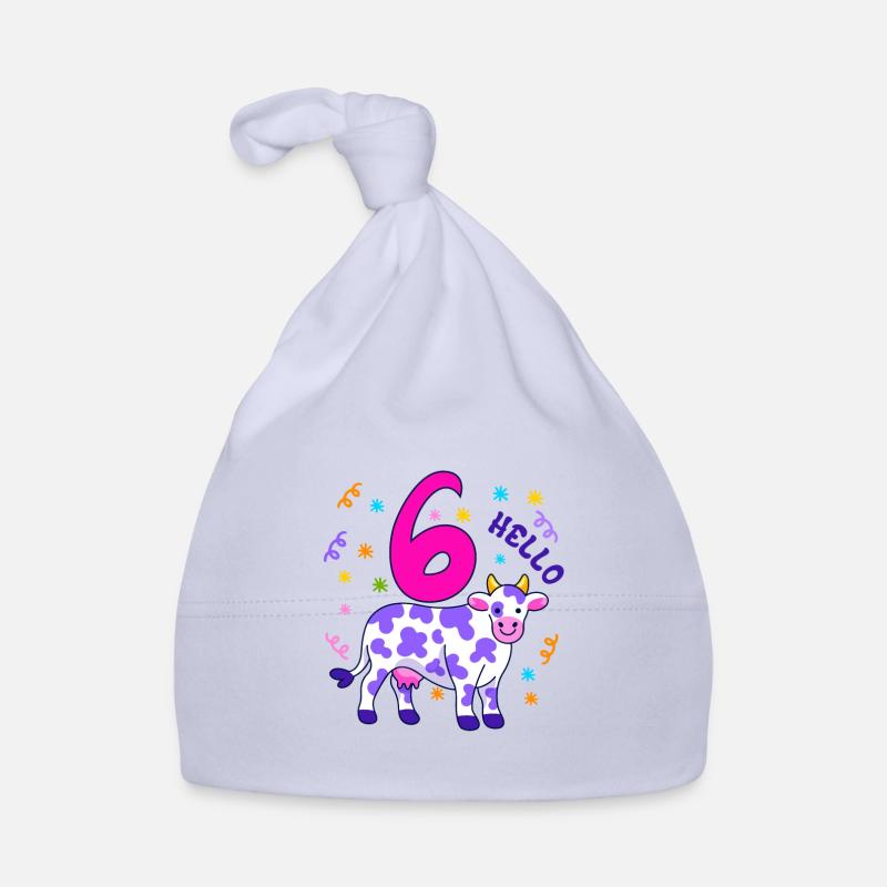 Hello Six Cow, Sixth Birthday birthday, 6th Bday Organic Baby Cap