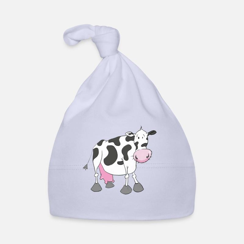 vache - Bonnet bio Bébé - ciel