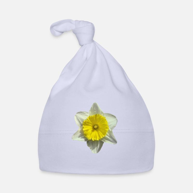 fleur de narcisse - Bonnet bio Bébé - ciel