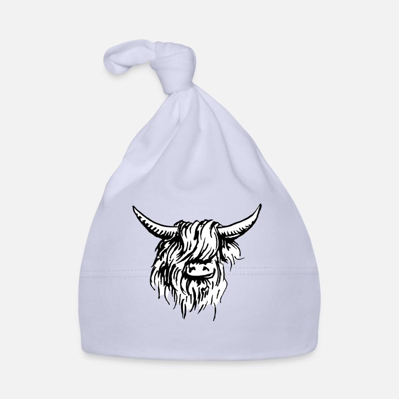 Highlander écossais 03 noir et blanc Bonnet bio Bébé