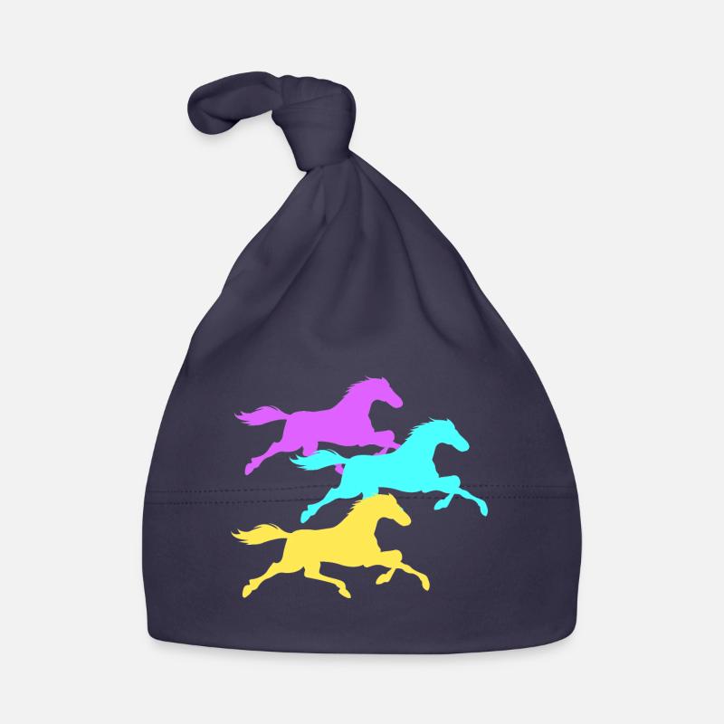 Cheval - Bonnet bio Bébé - marine