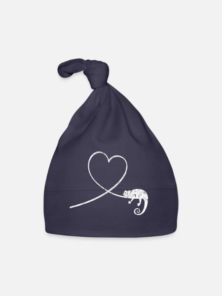 Caméléon reptile terrarium animal de compagnie cadeau - Bonnet bio Bébé - marine - Devant