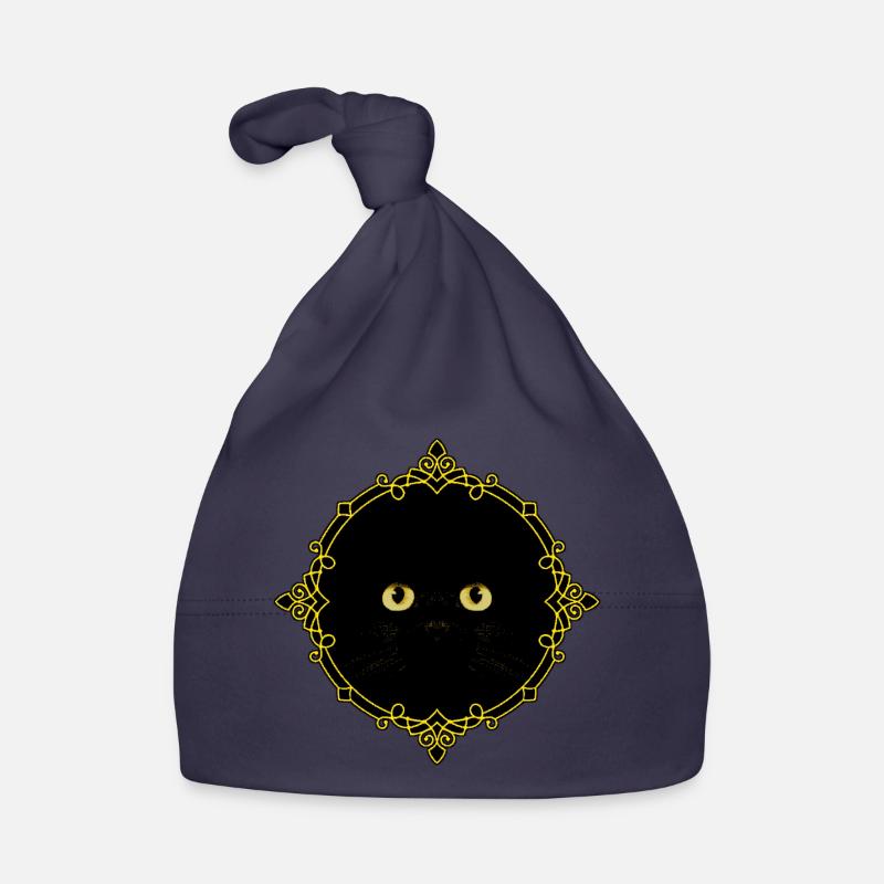 Schwarze Katze Abzeichen - Pixel Art Baby Bio-Mütze