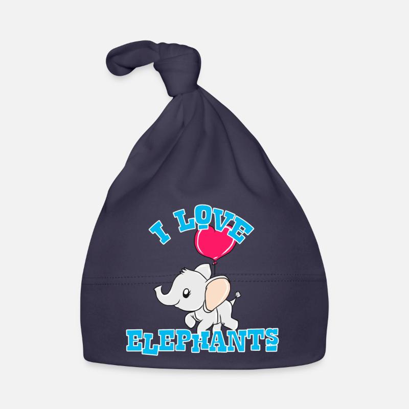 éléphant - Bonnet bio Bébé - marine