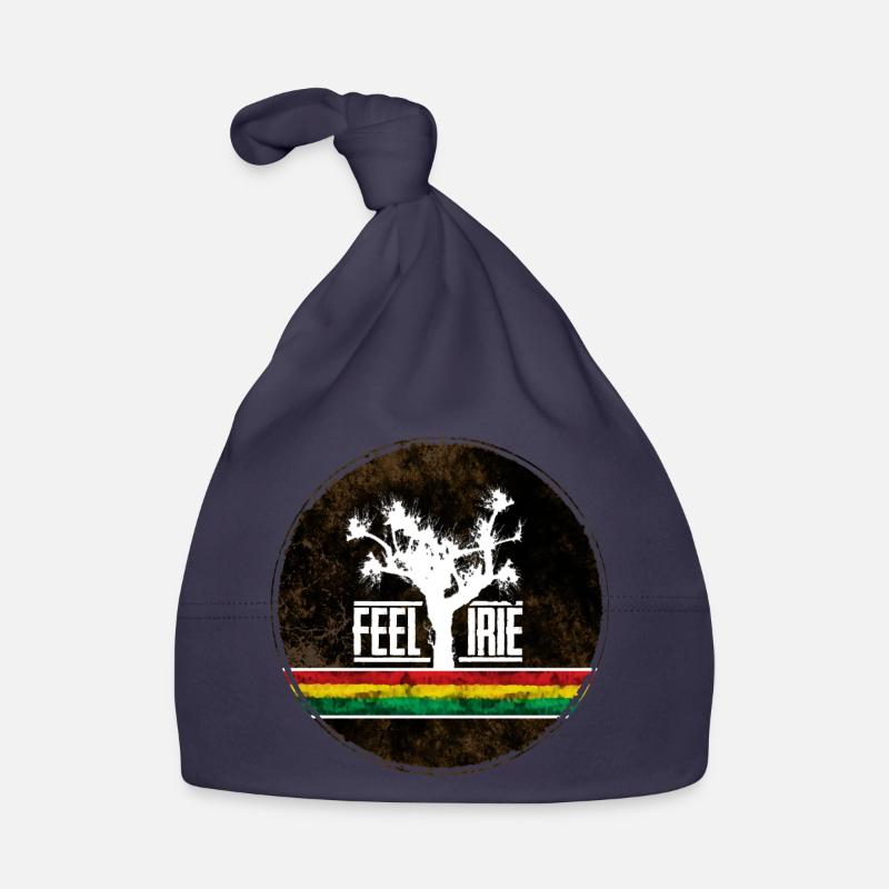 Feel Irie Tree avec des rayures reggae - Bonnet bio Bébé - marine