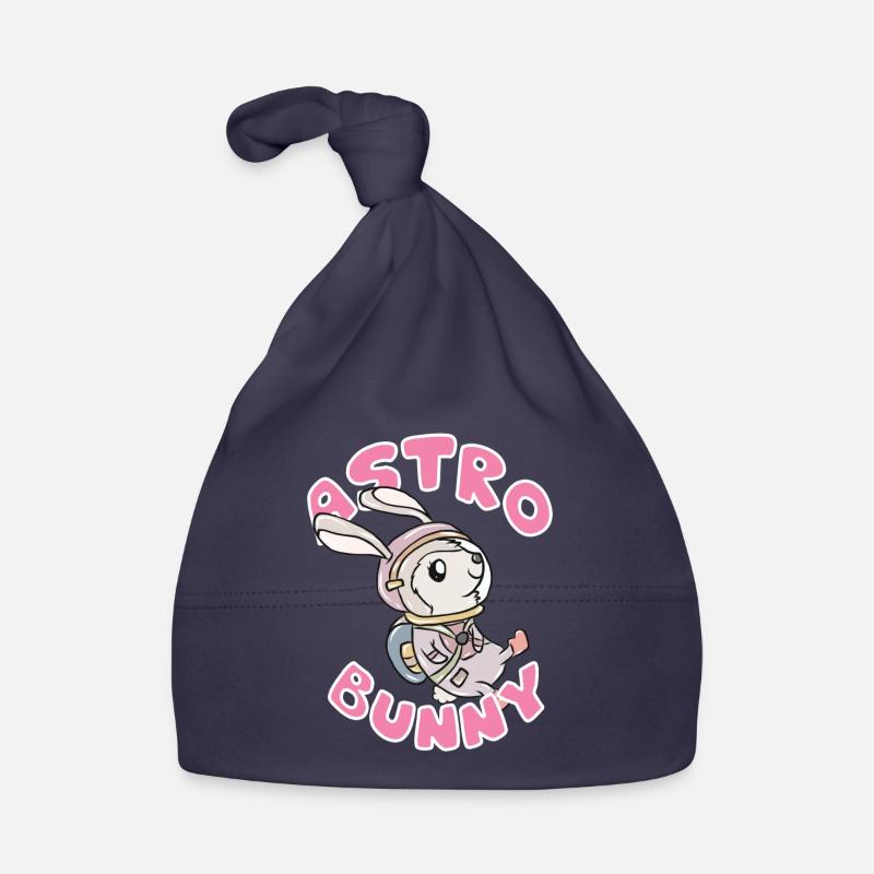 Lapin astronaute - Bonnet bio Bébé - marine