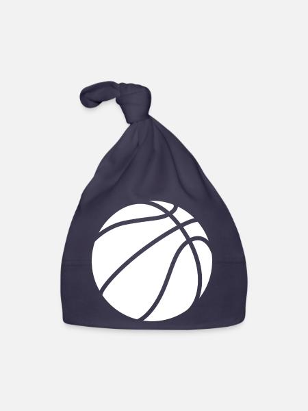 Logo de basket-ball blanc - Bonnet bio Bébé - marine - Devant