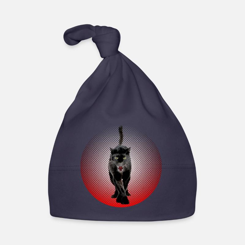 Noir Cougar schwarzer Panther CB Chat Noir - Bonnet bio Bébé - marine
