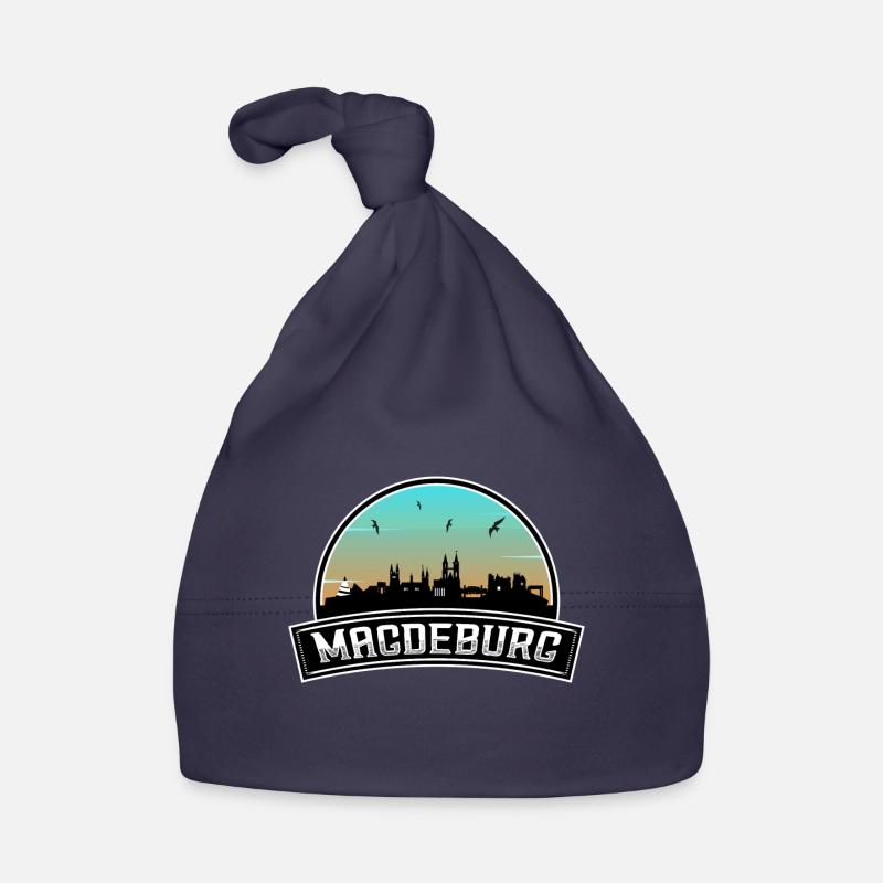 Magdeburg Germany Skyline German Souvenir Organic Baby Cap