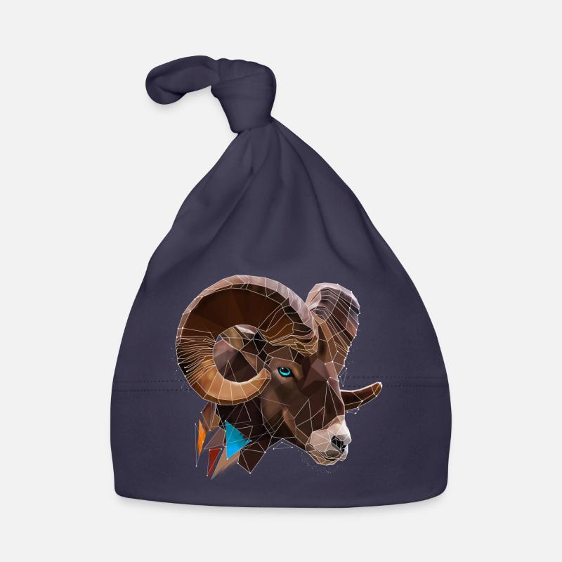 Cool Low Poly Ariete | Segno zodiacale | triangolo Cappellino ecologico per neonato
