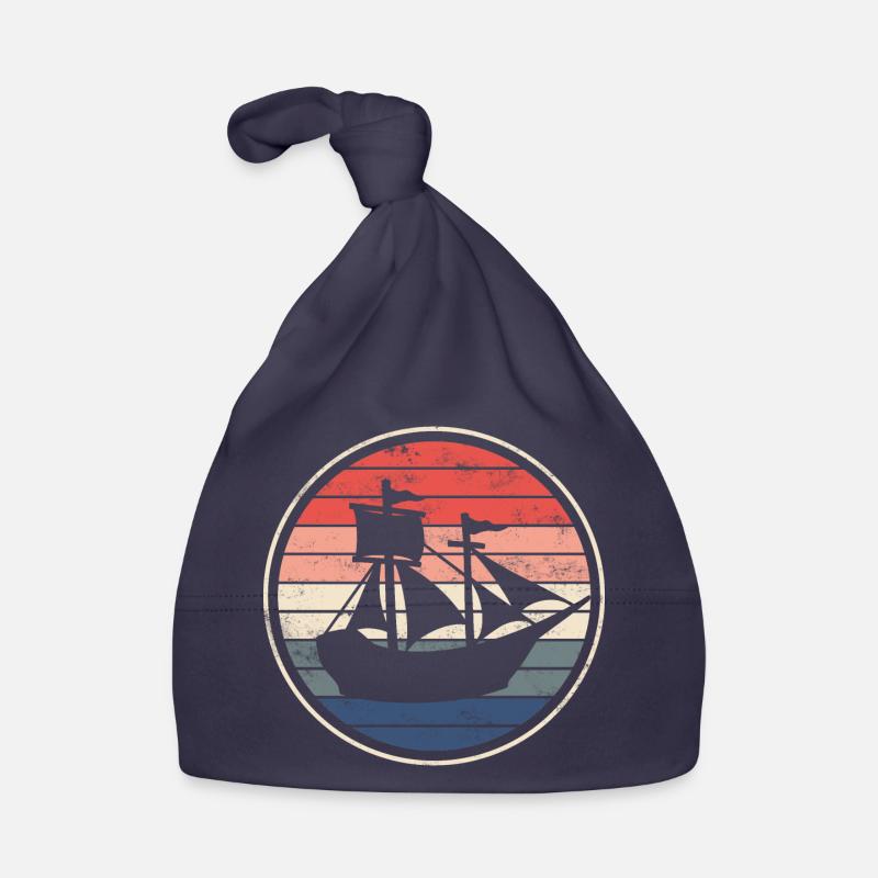 Boot Schiff Segelschiff - Baby Bio-Mütze - Navy