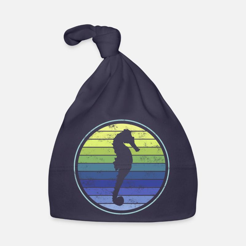 Seepferd Seepferdchen - Baby Bio-Mütze - Navy