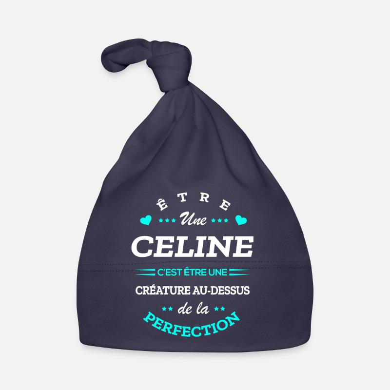CELINE PARFAITE - NOM CELINE - Bonnet bio Bébé - marine