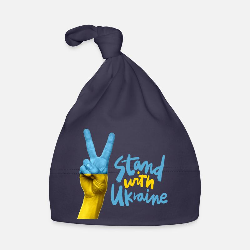 Solidarité avec l’Ukraine : Vote à main levée - Bonnet bio Bébé - marine