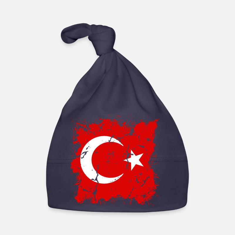 Drapeau de Turquie Utilisé Look Drapeau Turc Vintage Bonnet bio Bébé