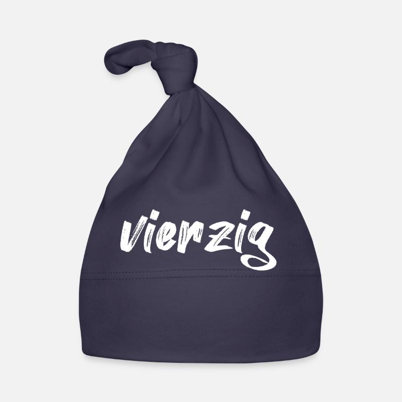 vierzig 40 Schriftzug Baby Bio-Mütze