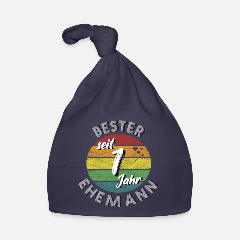 bester Ehemann seit 1 Jahr 1. Hochzeitstag retro Baby Bio-Mütze