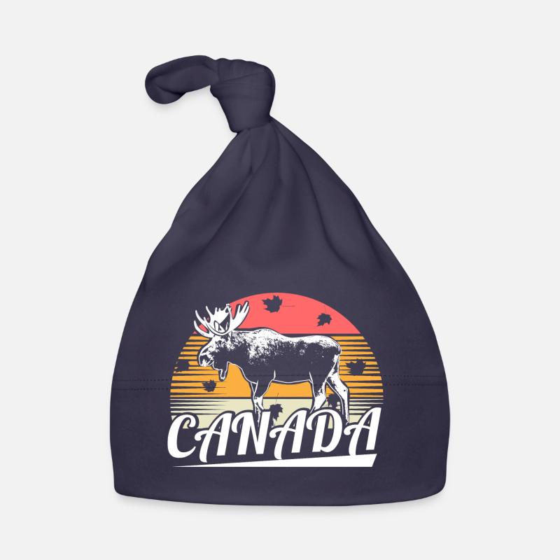 Nation du wapiti du Canada - Bonnet bio Bébé - marine