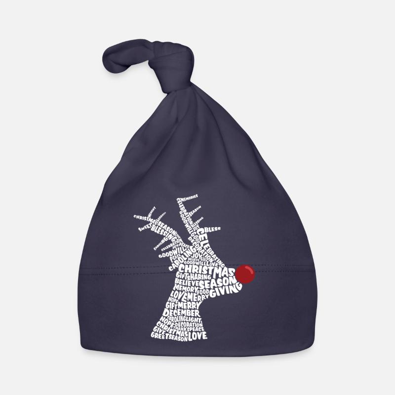 Noël Rudolph Nez Rouge - Bonnet bio Bébé - marine