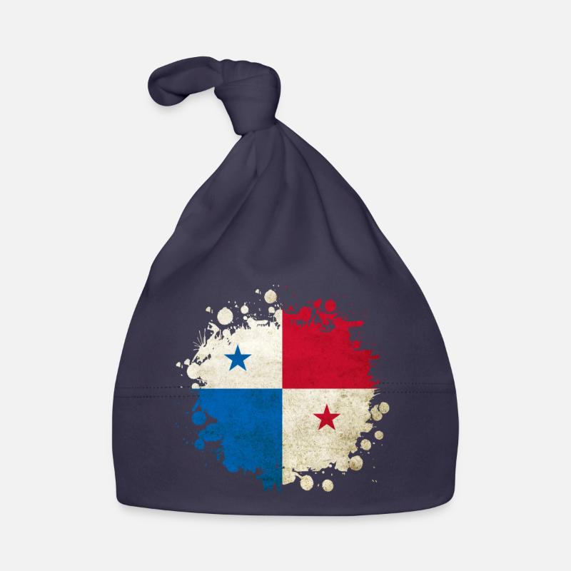 Drapeaux vintage du Panama - Bonnet bio Bébé - marine