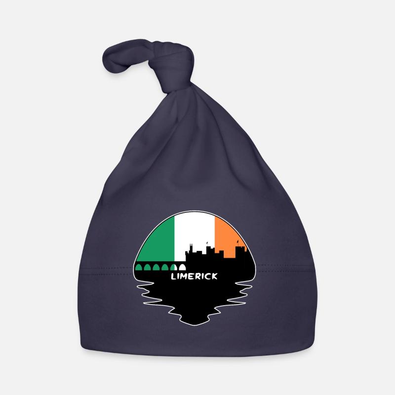 Limerick Irlande Drapeau Skyline Voyage Silhouette Bonnet bio Bébé