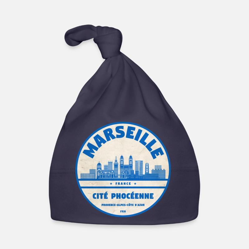Marseille Cité Phocéenne Emblem Baby Bio-Mütze