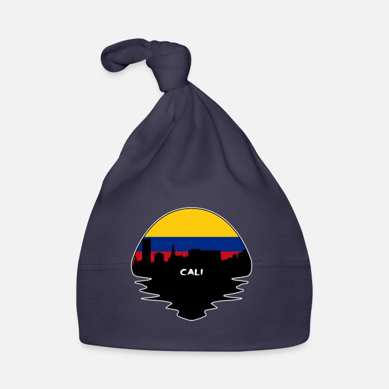 Cali Colombie Flag Skyline Silhouette Voyage Bonnet bio Bébé