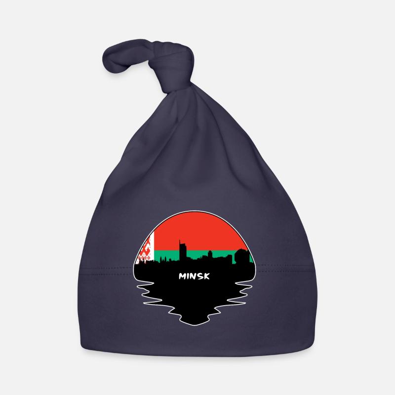 Minsk Biélorussie drapeau Skyline Silhouette voyage Bonnet bio Bébé
