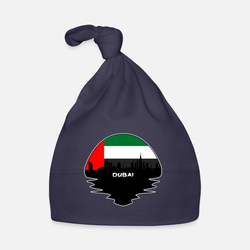 Dubai Uae Flag Skyline Silhouette Travel Organic Baby Cap