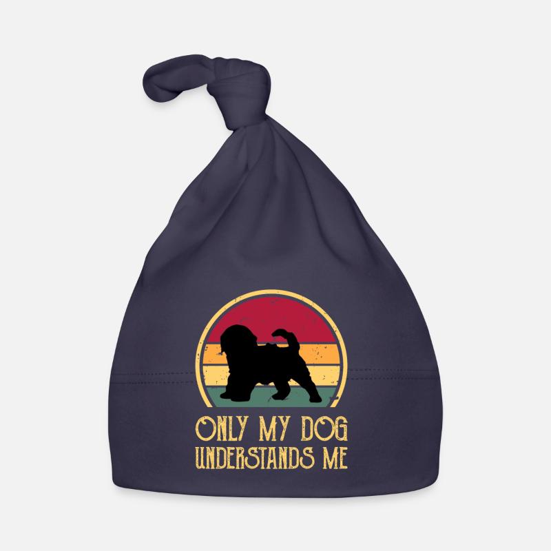 Cockapoo Dog Lover Silhouette Vintage Sunset Organic Baby Cap