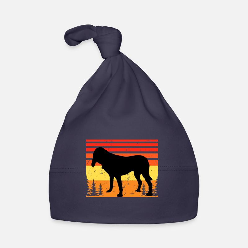 Bluetick Coonhound Dog Silhouette Rétro Coucher de soleil Bonnet bio Bébé
