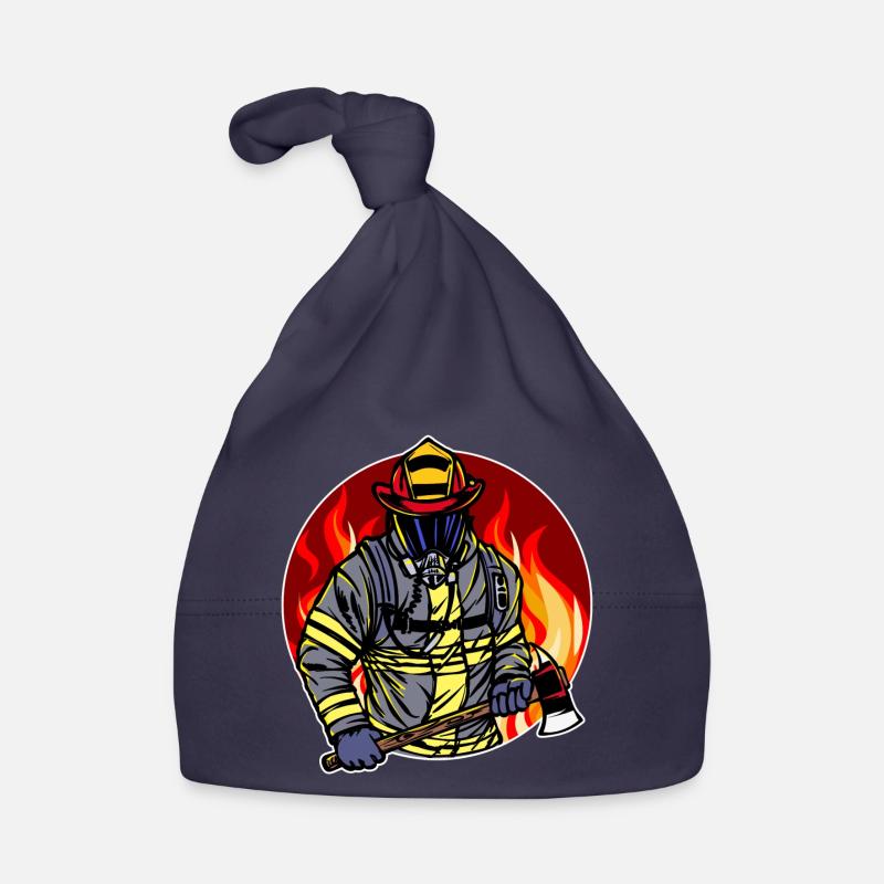 Burning Firefighter Firefighter Fire Lifesaver Organic Baby Cap