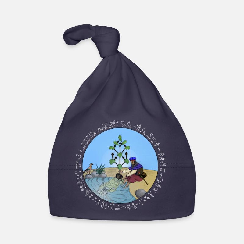 Cognition, écriture blanche - Bonnet bio Bébé - marine