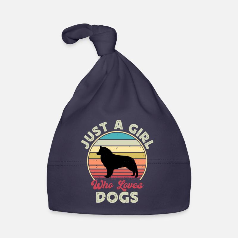 Belgian Shepherd Groenendael Dog Silhouette Retro Organic Baby Cap