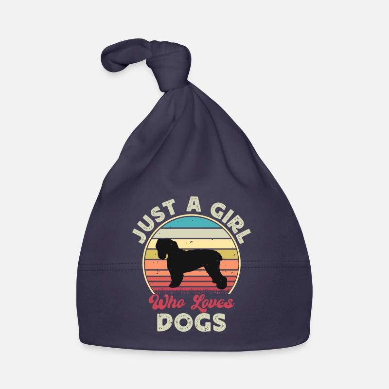 Black Russian Terrier Dog Silhouette Retro Sunset Organic Baby Cap