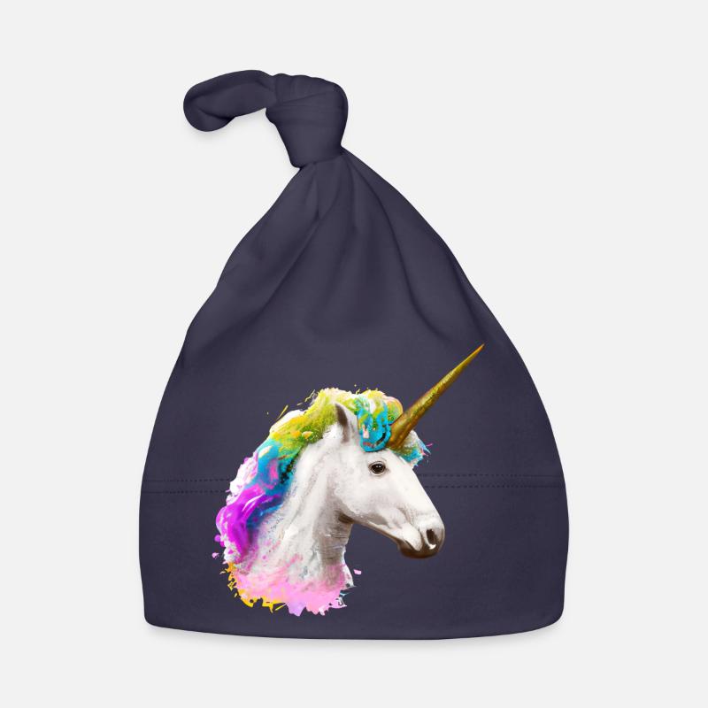 Farbenfrohes Einhorn Baby Bio-Mütze