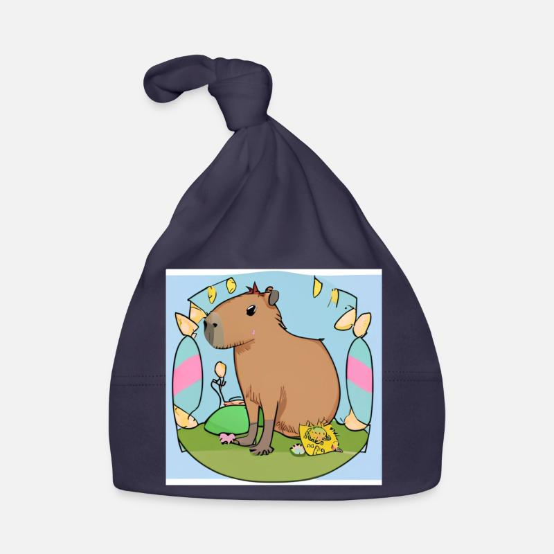 Capybara de Pâques - Bonnet bio Bébé - marine