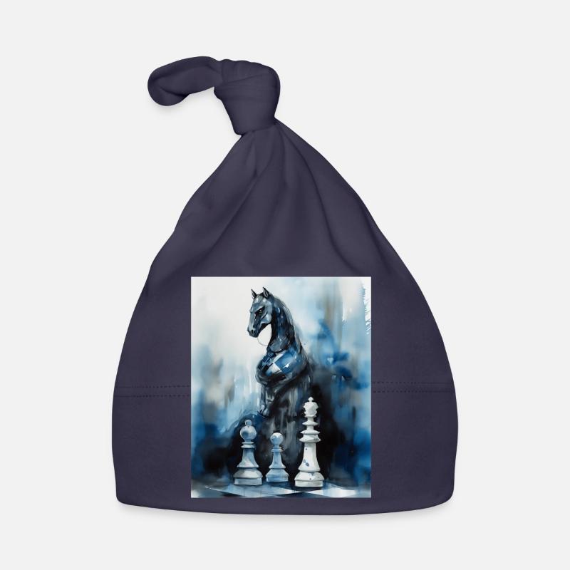 Blue Chess Knight a pris vie - Bonnet bio Bébé - marine
