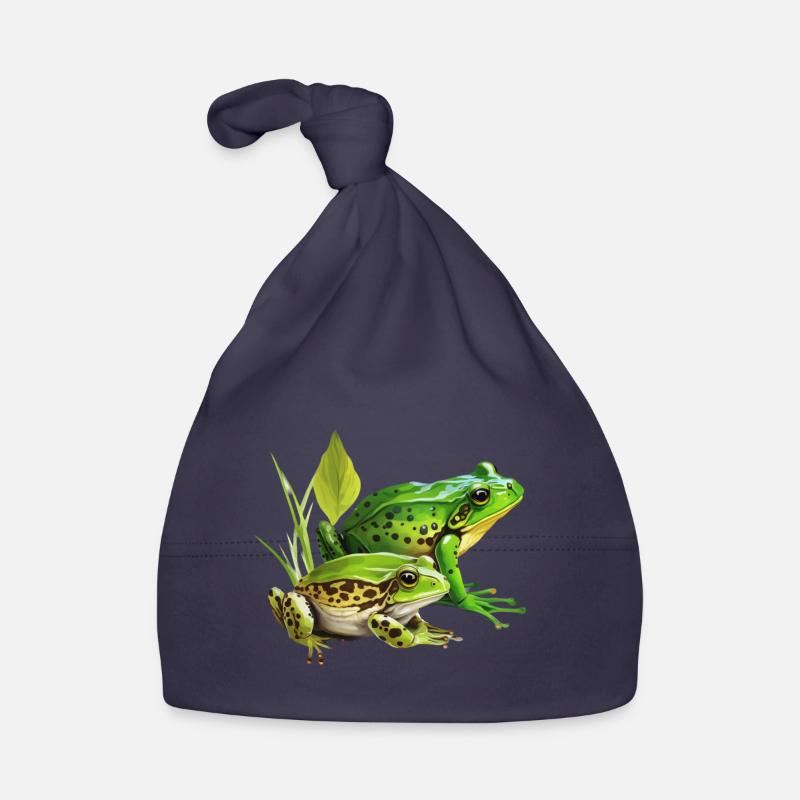Grenouilles - Bonnet bio Bébé - marine