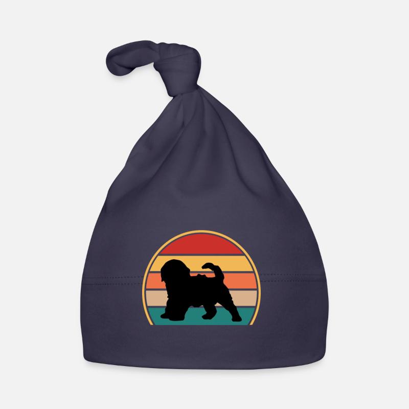Cockapoo Dog Lover Silhouette Vintage Sunset Organic Baby Cap