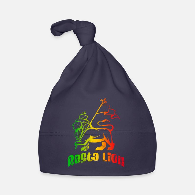Rasta Lion - Bonnet bio Bébé - marine
