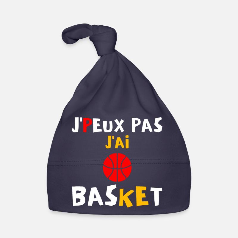 J peux pas j ai Basket - Bonnet bio Bébé - marine