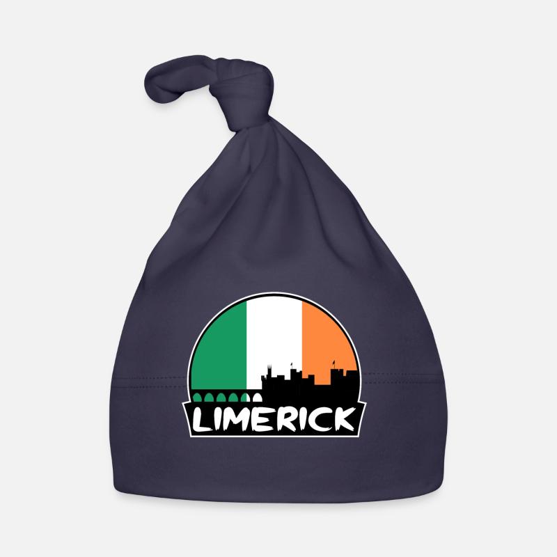 Limerick Irlande Flag Skyline Silhouette Voyage Bonnet bio Bébé
