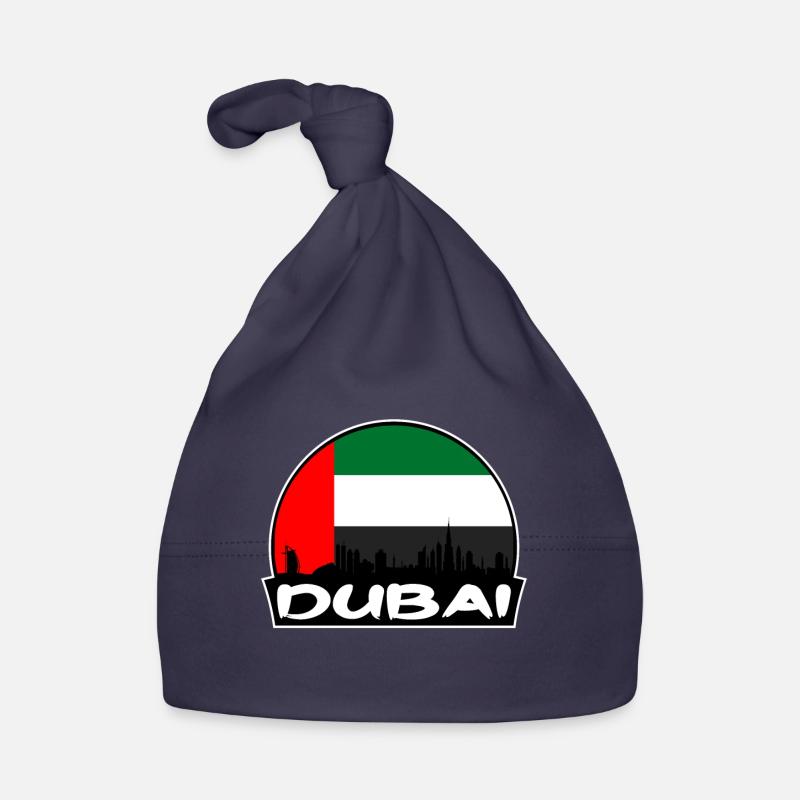 Dubaï Eau Flag Skyline Silhouette Voyage Bonnet bio Bébé