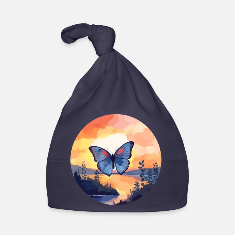 Morpho Papillon Bleu Bonnet bio Bébé