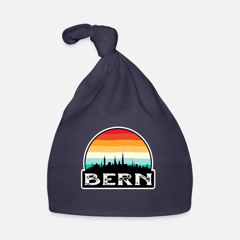 Bern Suisse Drapeau Skyline Souvenir de voyage Bonnet bio Bébé