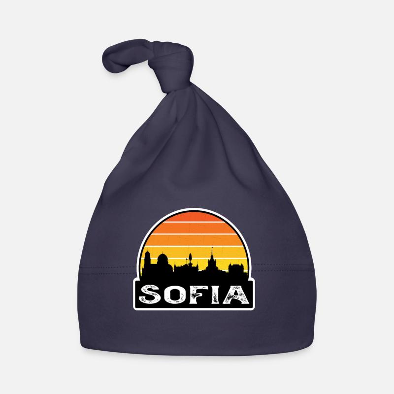 Sofia Bulgaria Flag Skyline Travel Souvenir Organic Baby Cap