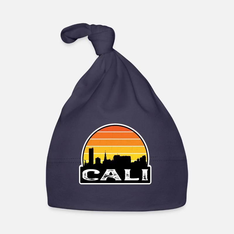 Cali Colombie Flag Skyline Souvenir de voyage Bonnet bio Bébé