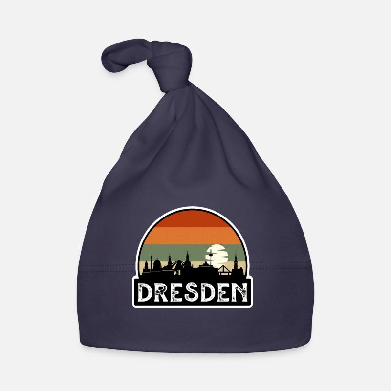 Dresden Germany Flag Skyline Travel Souvenir Organic Baby Cap